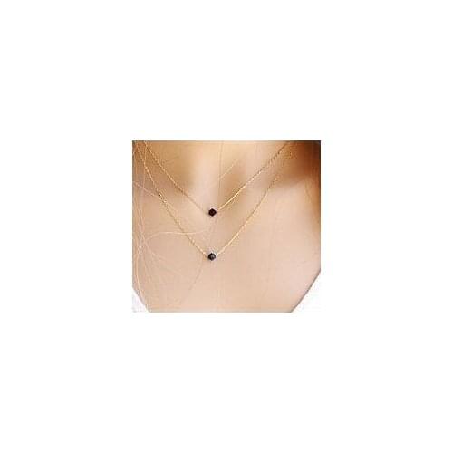 European and American trade extreme simplicity double short black crystal necklace jewelry for women free shipping