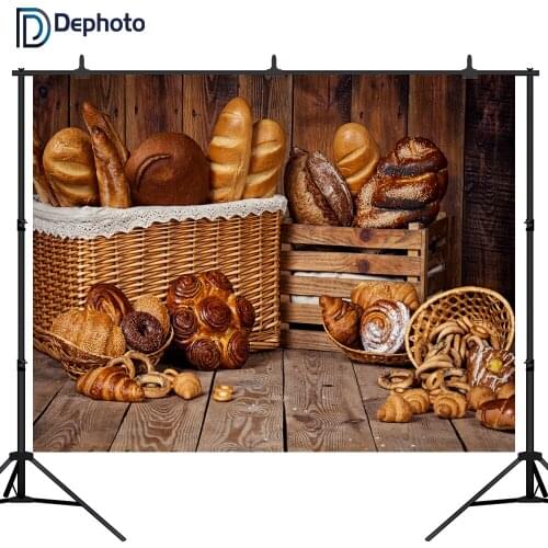 DePhoto Photography backdrops Bread wooden wall floor Photo background baby shower backdrop newborn birthday party photo props