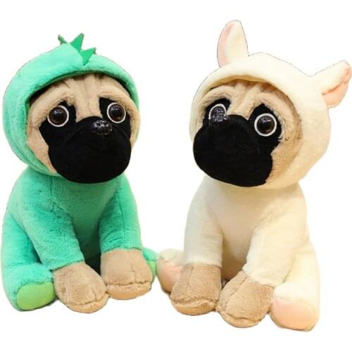 20/35cm 7 Syles Kawaii Simulated Sharpei Dog Plush Toys Stuffed Animal Puppy Dog Turn to Dinosaur Elephant Doll for Kids Gift