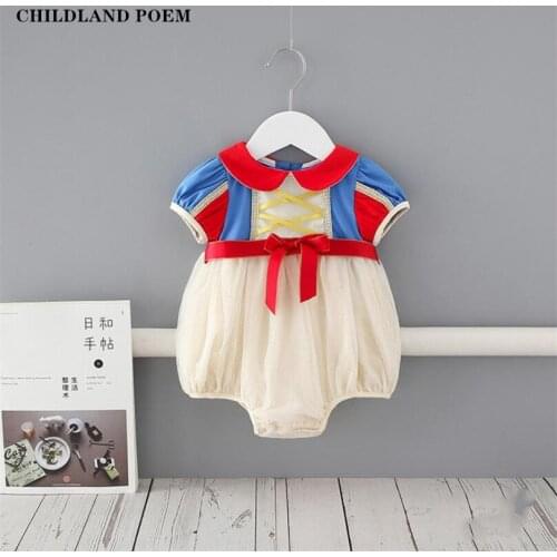 Baby Girls Romper Clothes Newborn Summer Snow White Baby Costume Princess 1St Birthday Party Baby Clothes Infant Baby Sunsuit