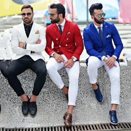 Summer Hot Red Wedding Suits for Men Causal Groom Wear Tuxedo Peaked Lapel 2Piece Custom Made Man Blazer Costume Homme Ternos