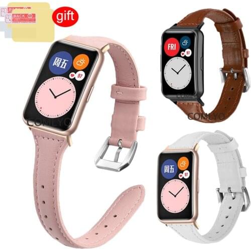Leather Band For Huawei Watch FIT Strap smartwatch wristband bracelet Huawei Watch fit screen protector film Accessories