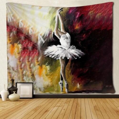 Colorful Background Ballerina Girl Art Tapestries,Wall Art Decoration