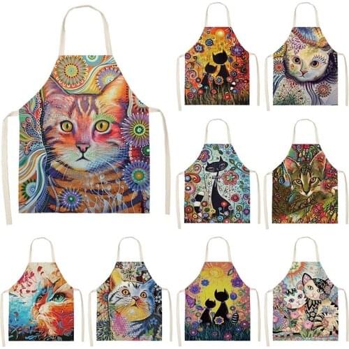 Musical Instrument Kitchen Aprons For Women Cotton Linen Bibs Household Cleaning Pinafore Home Cooking Apron 53*65cm WQL0141