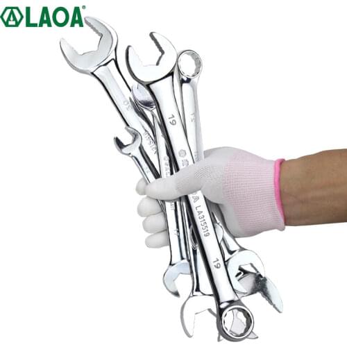 LAOA CR-V Mirror Anti-slip Dual-use Wrench Three Layer Electroplating Anti-slip Tooth Pattern