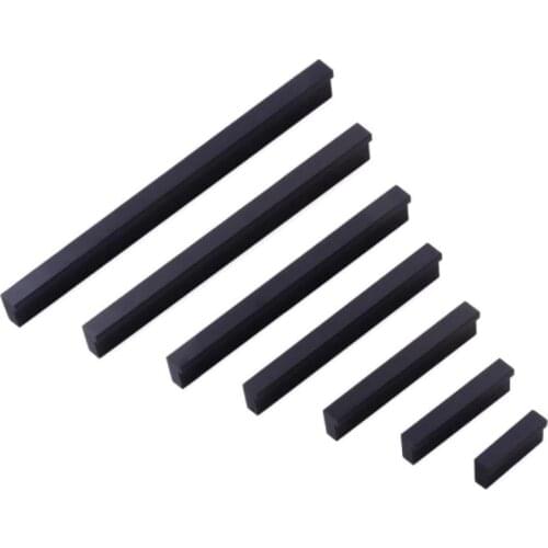 LCH Matte Black Aluminium Alloy Flush Pull Super Large Size Door Handle Cabinet Knob Furniture Hardware