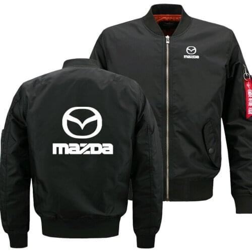 Mens Flying jacket Wintter Warm Slim Fiy Pilot jacket men Mazda Car Logo Print Sweatshirt HipHop Harajuku Mens jacket