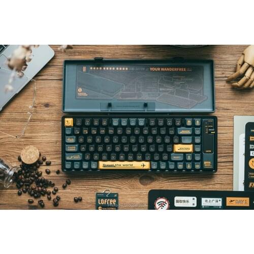 LOFREE Wanderfree Bluetooth wireless mechanical keyboard Dark green dual-mode multi-system tea axis 84 keys Game office keyboard