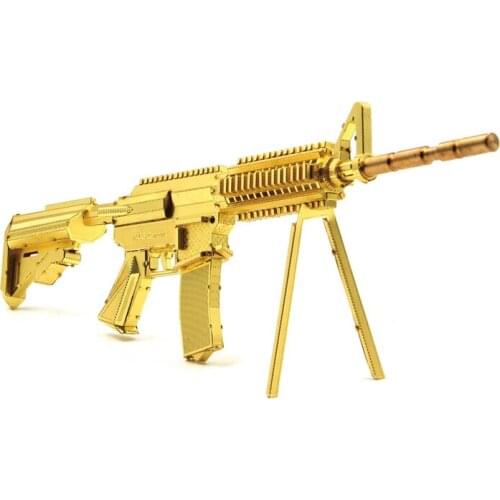 Microworld 3D metal puzzle M4A8 Carbine gun Model DIY Laser Cut Jigsaw Model gifts For Adult Educational Toys Desktop decoration