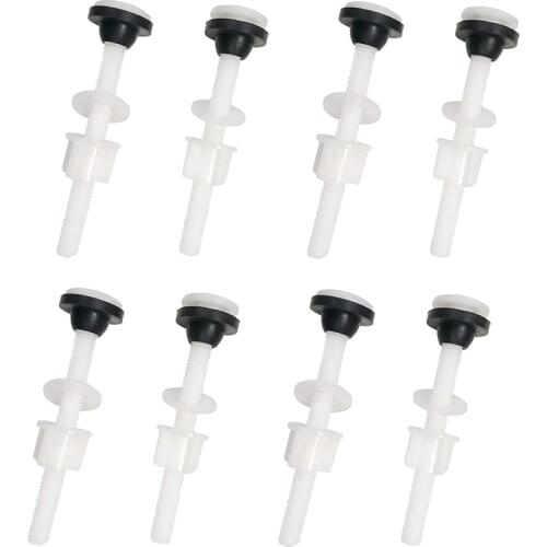 8 Pack Toilet Tank Plastic Bolts M10 Tank to Bowl Bathroom Toilet Repair Kits Fitting Screws and Seal Set Pan Head Bolts