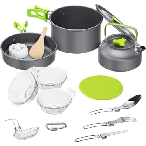 1 Set Outdoor Tableware Reusable Practical Lightweight Camping Tools Cookware Hiking