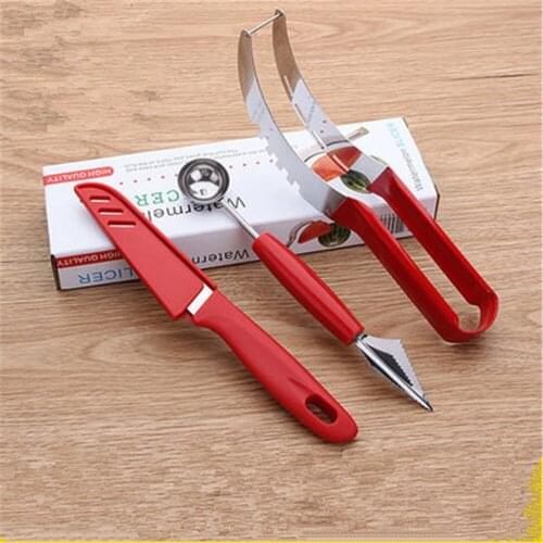 2018 new set Stainless Steel Watermelon Slicer Cutter Knife Corer Scoop Fruit Vegetable Tools Kitchen Gadgets Spoon
