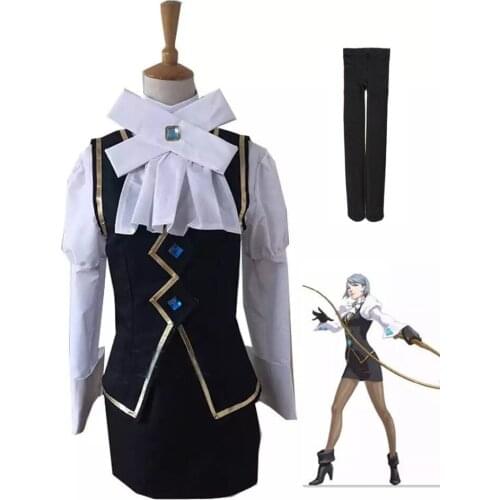 2021 New Franziska von Karma Phoenix Wright Ace Attorney Cosplay Costume Anime Top Skirts Custom Made