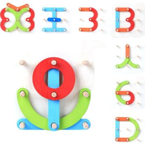 2020 New Design Wooden Blocks For Kids DIY English Letter Digital Block Assembled Toys Children Early Education Toys Gifts