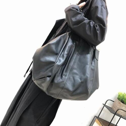 Original Leather Big Bag Euro 100% Natural Real Cowhide Handbags Casual Simple Design Shoulder Bags Cool Large Tote for Women