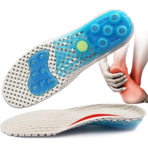 EVA spring silicone orthopedic shoes insoles for Super Shock Absorbant elastic sports insole foot pain relieves shoe insole