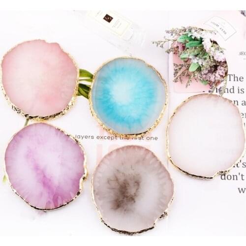 Nail Color Resin Palette Round Jewelry Display Plate Necklace Ring Earrings Display Tray Creative Healing Stone Home Decoration