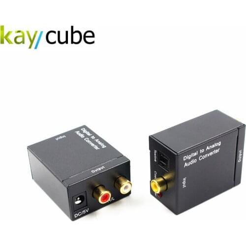 Kaycube New Digital to Analog Audio Converter Adapter Digital Adaptador Optic Coaxial RCA Toslink Signal to Analog Audio Convert