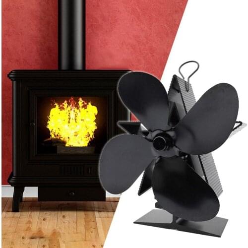 Attractive Stove Fan Xmas Star Shape Portable 4 Blades Heat Self Energy saving Powered Log Wood Fireplace Stove Fan for Home