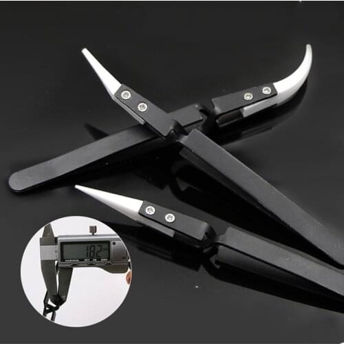 Durable Precision Ceramic Anti-Static Reverse Ceramic Tweezers Heat Resistant Conductive Curved Straight Tweezers Fast Delivery