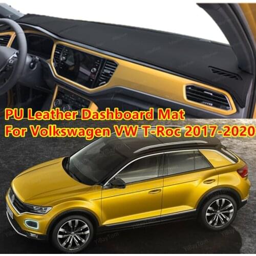 For Volkswagen VW T-Roc 2017-2020 PU Leather Anti-Slip Mat Sunshade Dashmat Protect Carpet Dashboard Cover Pad Accessories