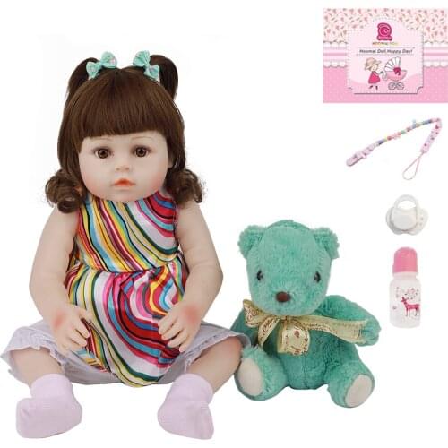 Lifelike Reborn Girl Doll Full Silicone Vinyl Body Fashion Realistic 48CM Newborn Baby For Childrens Day Gifts Present 18 Inch
