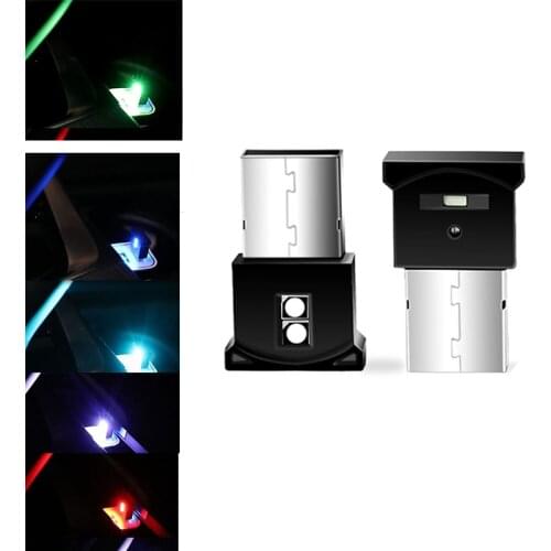 2PCS Auto RGB USB Mini LED Car Light 8 Colors Ambient Light Mood Interior Lamp Car-styling Neon Interior Light Car-styling