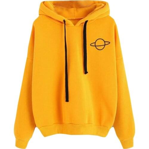 Korean Fashion Hooded Sweatshirts For Women Harajuku Anime Planet Printed Pullover Hoodies Japanese Friends Pullover Sudaderas