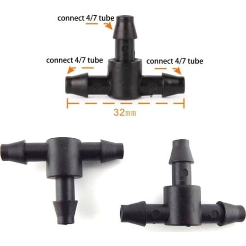 T-Shape 3 Way Connector Adapter Splitter 4/7mm Tube Hose Watering System Pipe For Home Garden Agriculture Plumbing Irrigation
