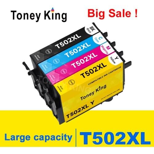 Toney king for Epson T502 XL Ink Compatible for Epson Expression Home XP-5105 XP-5100 WorkForce WF-2860DWF WF-2865DWF XP5105