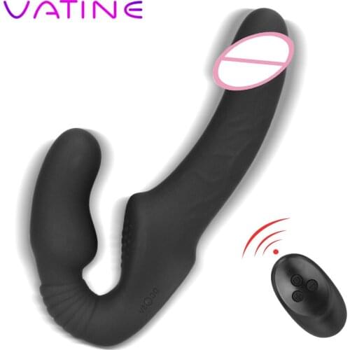 VATINE 10 Speeds Dildo Vibrator Female Masturbation G Spot Dual Penis Head Adult Product Strap-on Dildo Sex Toys for Lesbian