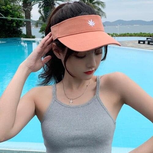 YOYOCORN 2021 Women Men Summer Sun Visor Headband Cap Striped UV Protection Empty Top Baseball Hat for Outdoor Running Cycling