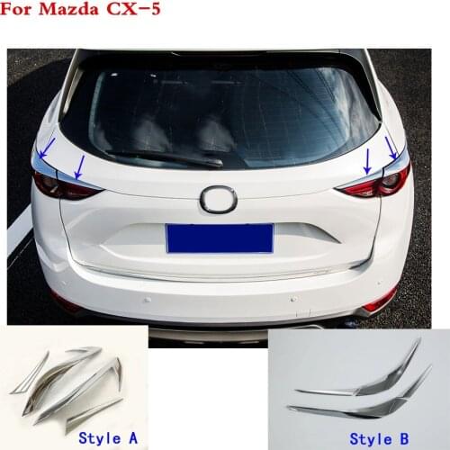 Car body rear tail Light lamp detector frame stick styling ABS Chrome trim eyebrow hoods For Mazda CX-5 CX5 2nd Gen 2017 2018