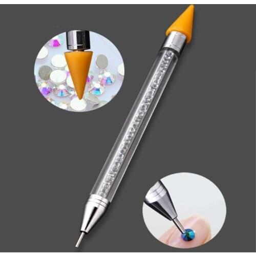 1 Pc Wax Dot Dual End Nail Art Acrylic Picker Dotting Pen Rhinestone Glitter Powder Sequins Pick Up Remove Tool