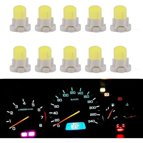 H2CNC 10pcs T3 LED Instrument Lights 12V 0.5W Dashboard Warning Indicator Light Bulbs Reading Lamp Car Accessories