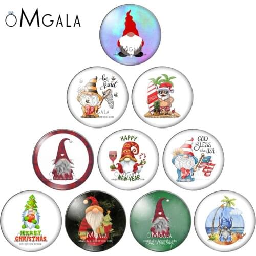 Lovely Cartoon Santa Claus Christmas Art 10pcs 10mm/12mm/16mm/18mm/25mm Round photo glass cabochon demo flat back Making finding