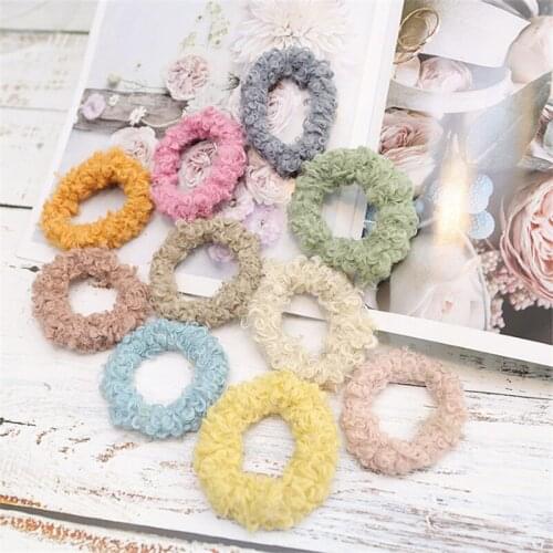 10pcs/lot Soft Fluffy Faux Furs Fuzzy Noble New Chic Scrunchie Elastic Hair Ring Rope Accessories Elastic Macaron Color Hairband
