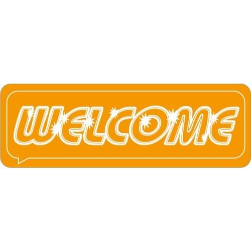 12x4cm store enter welcome label sticker make customers in good mood, 1000 pcs/lot, Item No. PD04