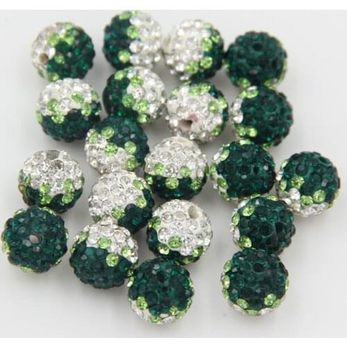 20pcs 10mm Czech rhinestone paving clay round through hole fashion jewelry accessories top quality Disco ball spacer beads