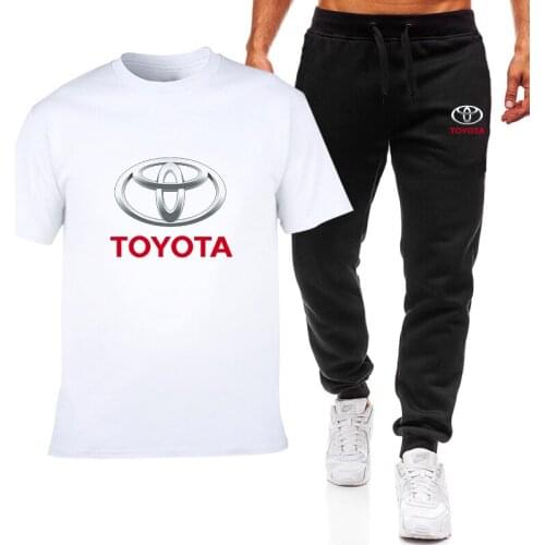 2021 Summer Mens T-Shirt TOYOTA Car Logo Cotton Round Neck Short-Sleeved Fitness Sports Pants Fashion Casual Wear Mens Suit