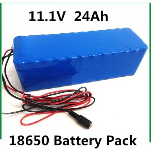 24000mah 12V 11.1v 24Ah 18650 lithium battery pack for LED light emergency light stage light robot back up+2A Charger