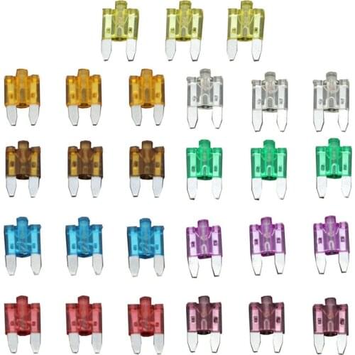 27 PCS 5A~40A Small Size Auto fuse inserts car insurance tablets small fuse with lamp car inserts fuse