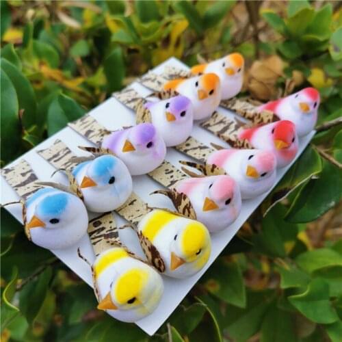4*2CM/24PCS Craft Bird Mini Artificial Foam Feathers Fake Birds ,Wedding Favors And Gifts,Home Decoration accessories
