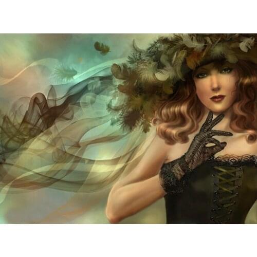 5D Diy Diamond Painting Beauty feathers Cross Stitch Needlework Full Square Round Diamond Embroidery Diamond Mosaic kit A1316