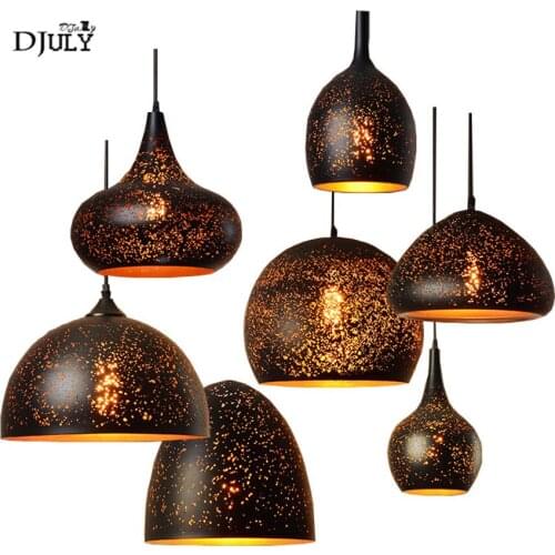 American Iron rust crack retro pendant lights for dining room coffee store country bar hanging lamp loft industrial luminaire