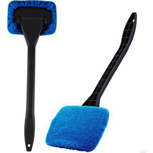 Car Window Cleaner, Reusable and Washable Microfiber Pads, Windshield Cleaning Tool Auto Interior Exterior Glass Wiper