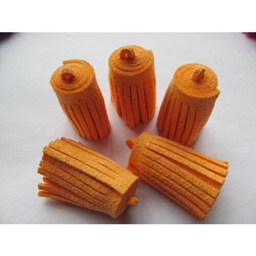 Free Shipping 10pcs 33mm Handbag Tassels,DIY Accessories, Shine Orange Korean Fleece Suede Cord,Chamois Macrame Bag Component