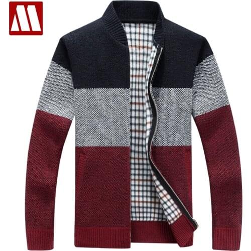 Brand Sweater Mens Cardigans Cashmere Wool Sweater Man V-neck Zipper Thick Warm Winter Sweaters Sueter Hombre Pull Homme S-3XL
