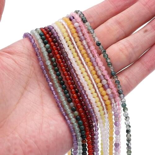 85Pcs Natural Round Tiger Eye Amazonite Garnet Agates Angelite Quartz Lava Beads For Jewelry Making DIY Clothing Accessories