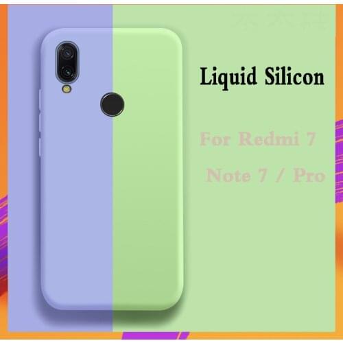 For xiaomi redmi note 7 case Soft Liquid Silicon for xiaomi redmi 7 case Solid Color xiaomi redmi note 7 pro cover luxury Candy
